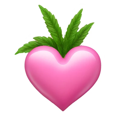 Pink heart with 420 plant sticker