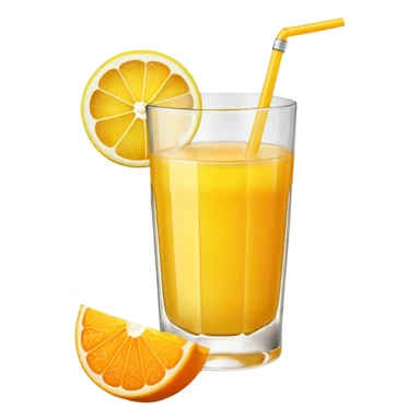 glass of orange juice with lemon on side  sticker