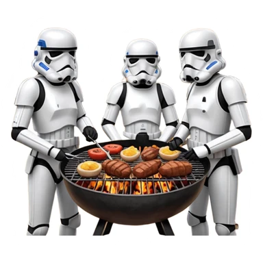 Stormtroopers enjoying a bbq and talking to hot Star Wars girls sticker