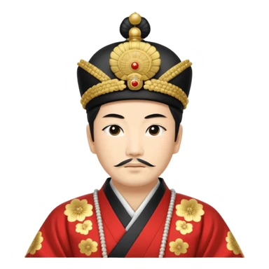 Japanese emperor, Edo period, wearing ceremonial ho and kanmuri, regal pose sticker