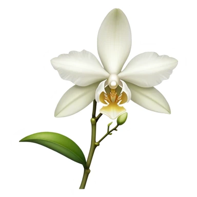 single white Dendrobium Orchid stem sticker