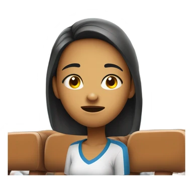 girl watching football sticker