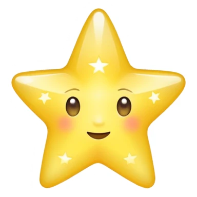 Generate a high-quality 3D cartoon-style emoji of a yellow sparkling star, glittering and shining effect, smooth gradient colors, rounded and cute appearance, no human faces, simple white background, high-resolution.

 sticker