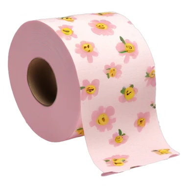 Light pink floral print toilet paper  sticker