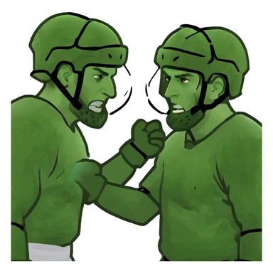 Hockey players fighting sticker