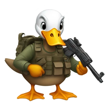 
armed duck sticker