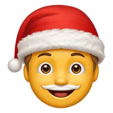 Smiling emoji with santa hat on, google style sticker