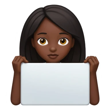 Girl Black Bat holding large blank sign sticker