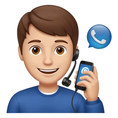 man with brown hair sending a voice message on the phone sticker