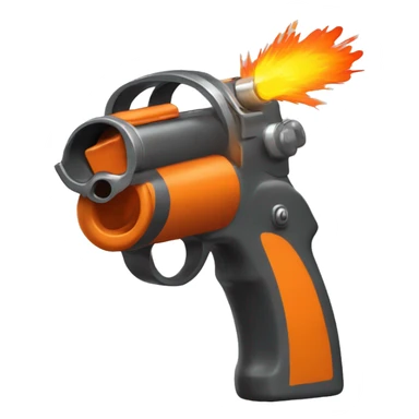 create an orange flare gun firing a streaking flare high into the sky  sticker