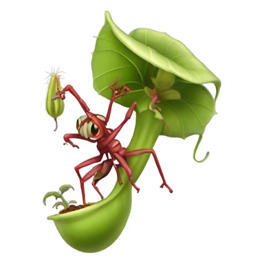 A carnivor plant eating an insect  sticker