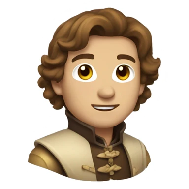 Musketeer man beige jacket short brown hair smirk sticker