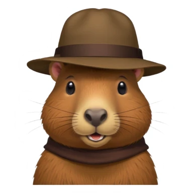 Realistisk Capybara med hat sticker