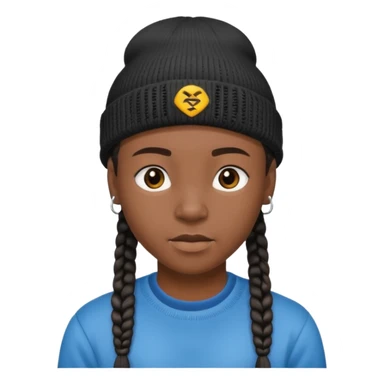 an african teen with cornrows and wears a beanie sticker
