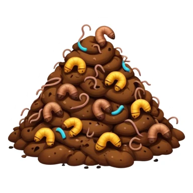 Poo with worms sticker