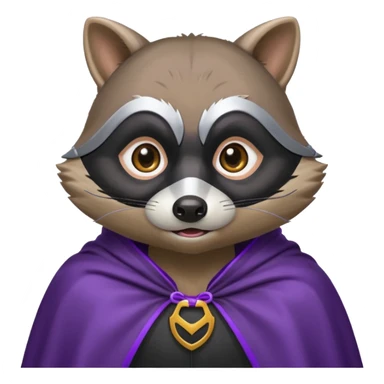 alors ce raton laver doit être équipé d'une cape de thieving noir avec trim bordure mauve comme dans le jeu old school runescape. au centre de la cape une icone de masque de voleur est visible . le visage du raton est shook sticker