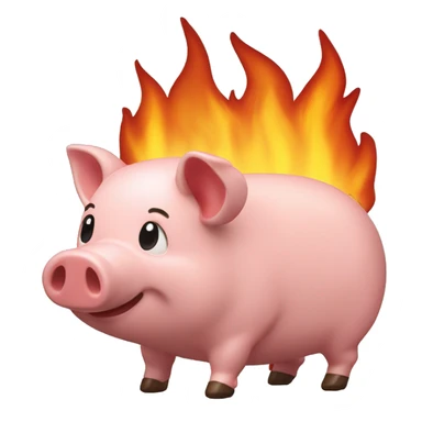 cochon tirelire sur un feu de bois sticker