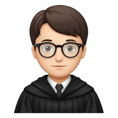 Young judge with glasses and robe sticker