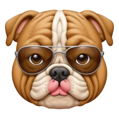 Bulldog wearing sunglasses sticker