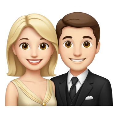 smiling couple in formal attire sticker