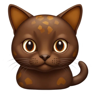 dark chocolate brown burmese cat with tortoise shell fur with small patchy areas  sticker