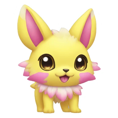 Cute cool yellow pink animal hybrid Fakemon full body sticker
