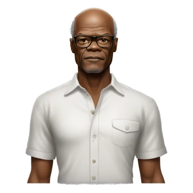 hyper realistic samuel l jackson wearing shirt sticker