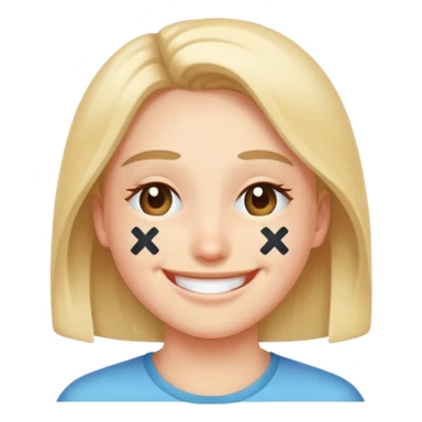 Smile with x over eyes sticker