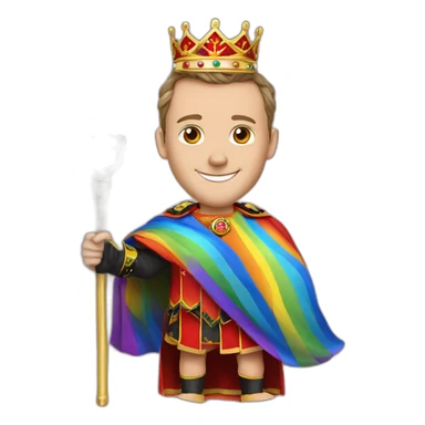 Jonathan Toews as a rainbow king with a royal robe on sticker