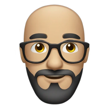 Tattooed beard man bald with glasses sticker