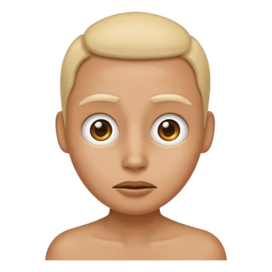 emoji with *NO* eyebrows staring into your soul  sticker
