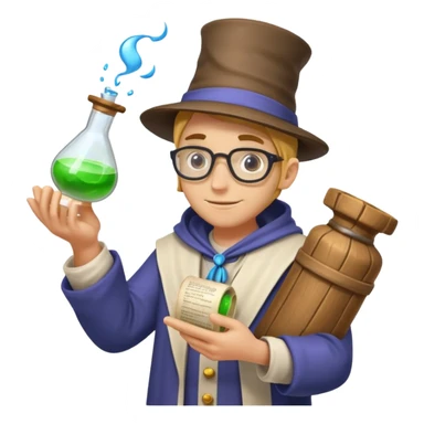 alchemist character holding upgraded formula scroll sticker
