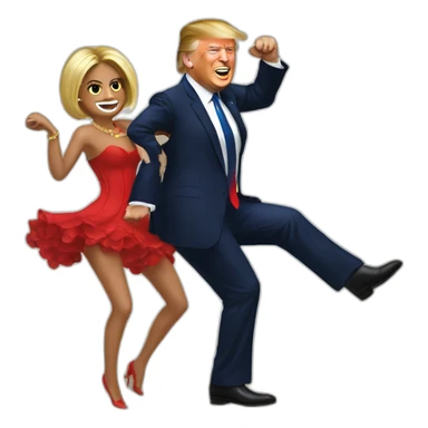 donald trump dancing salsa with emmanuel macron sticker