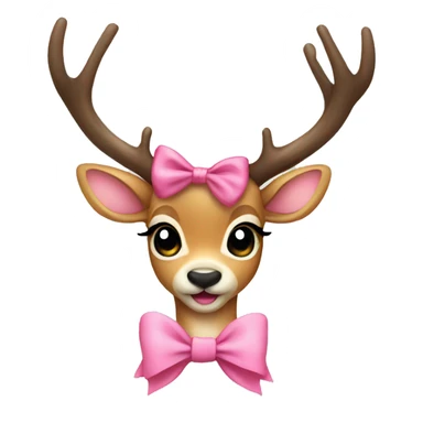 cute deer with pink bow sticker