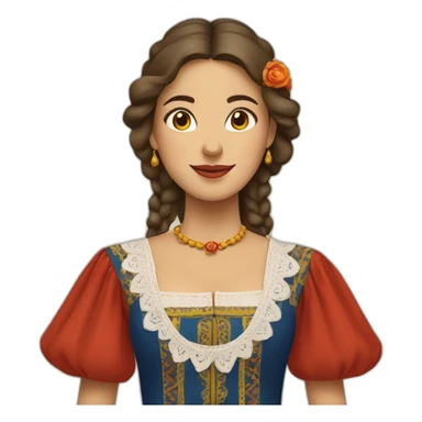 Woman in traditional Valencian dress from Valencia Spain sticker