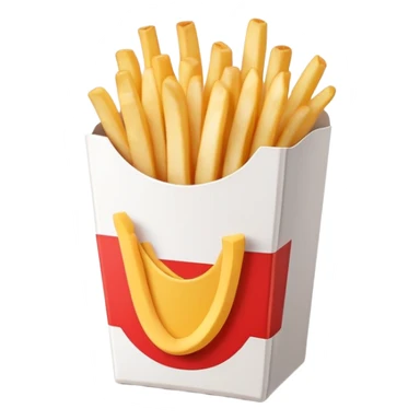 Ultra basic french fry container with minimal details sticker