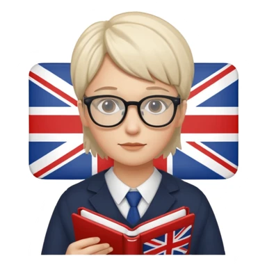 someone who is writing with an UK flag in the background sticker