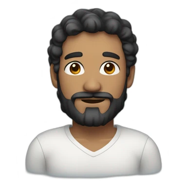 Squinting man with thick black beard and short black wavy hair with thick eyebrows sticker