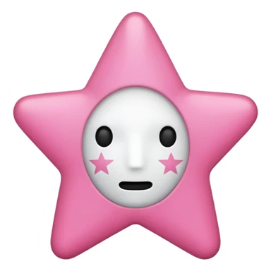 Pink star no face sticker