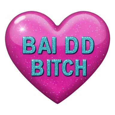 Bad bitch words written inside heart sticker