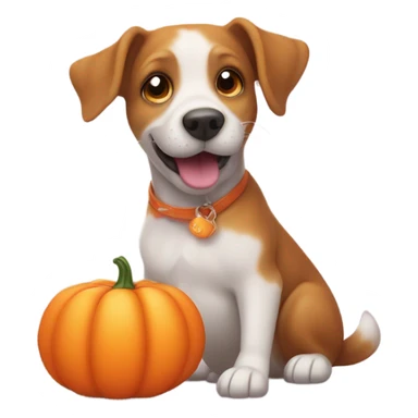 dog kissing a pumpkin while washing the dishes sticker