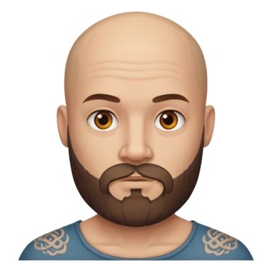 tatooed bearded bald man  sticker