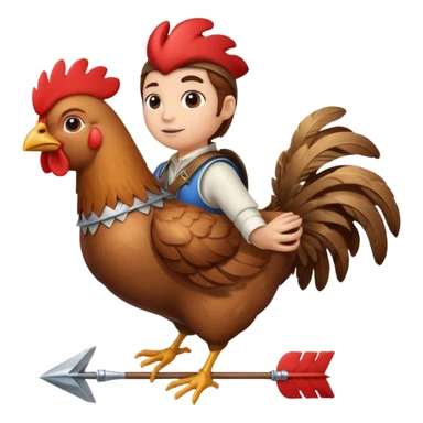 Heart arrow with chicken jockey sticker