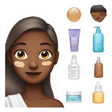 Brown skin girl doing skincare sticker