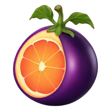 Grapefruit wrapped around an eggplant  sticker