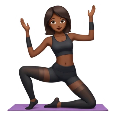 Красивая девушка в позе йога в черных чулках sticker
