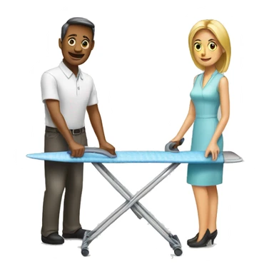  ironing board couple man woman sticker
