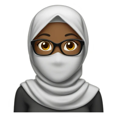 black-girl-with-glasses-wearing-hijab sticker
