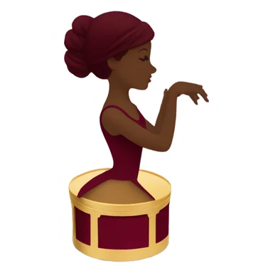burgundy music box with a silhouette of a ballerina sticker