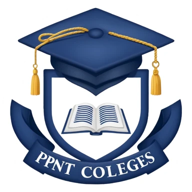 Navy blue with the logo of pntc colleges and lette above the logo sticker